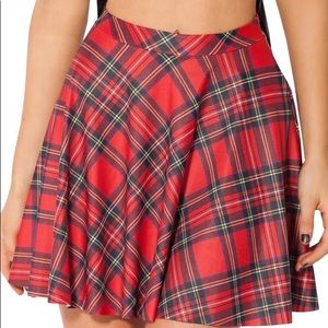 Black Milk Clothing red tartan skirt